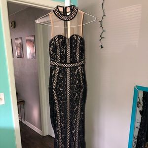 Fancy black lace mermaid dress